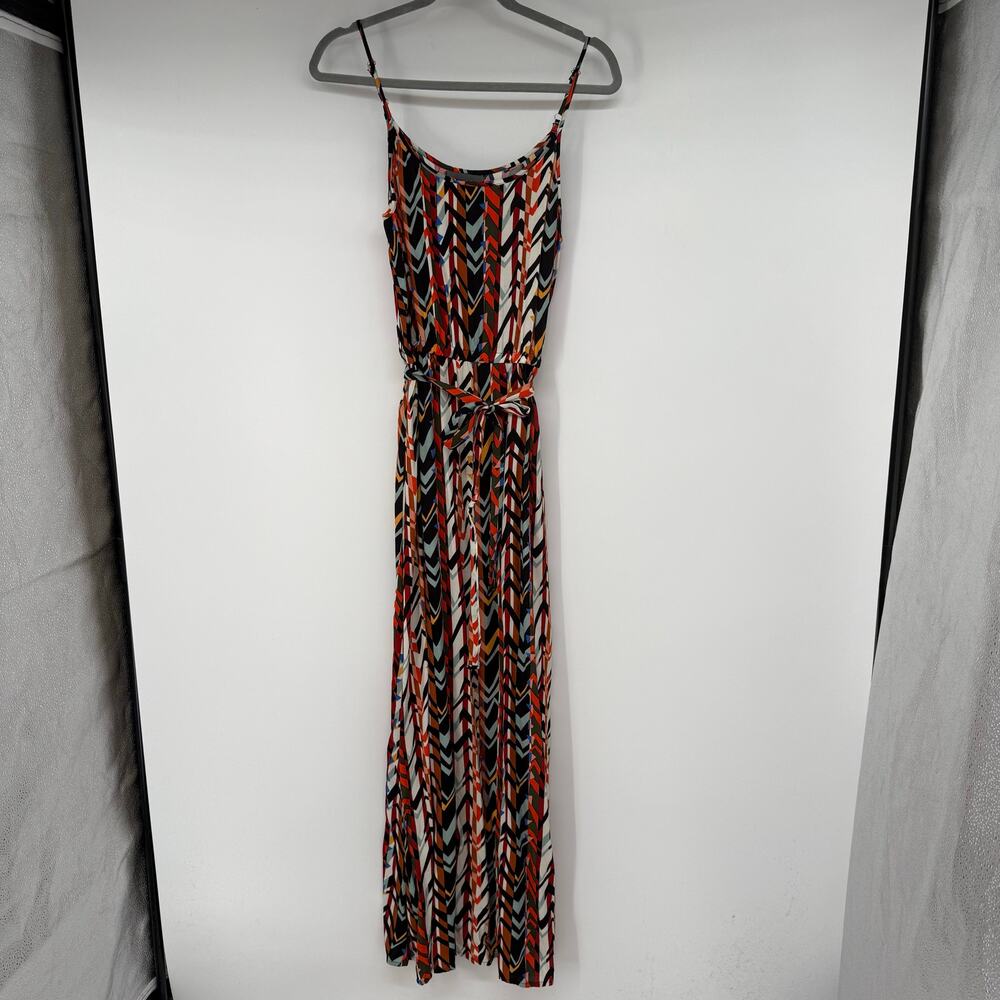 Michael Stars Multicolor Chevron Maxi Dress - Red, Black, White, Orange